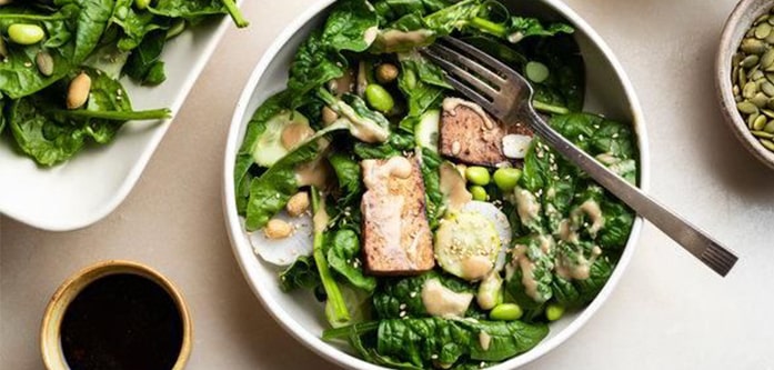 توفو و اسفناج توفو و اسفناج